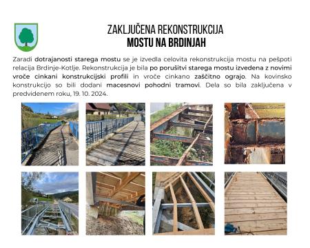 Zaključena rekonstrukcija most Brdinje